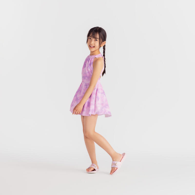 Çocuk Etekli Mayo - Pembe - MINI AMBER