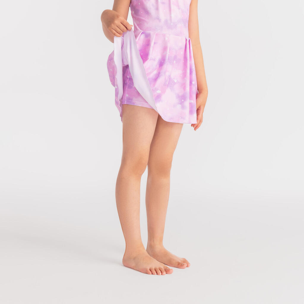 Maillot de bain jupe une pièce pour fille - CN - 1P MINI AMBRE ROSE CIEL