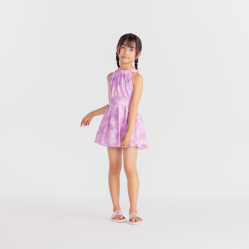 Maillot de bain jupe une pièce pour fille - CN - 1P MINI AMBRE ROSE CIEL