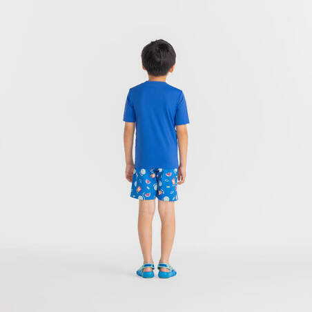 Boys' surfing UV T-shirt - blue dinosaur