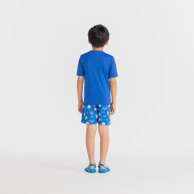 Boys' surfing UV T-shirt - blue dinosaur