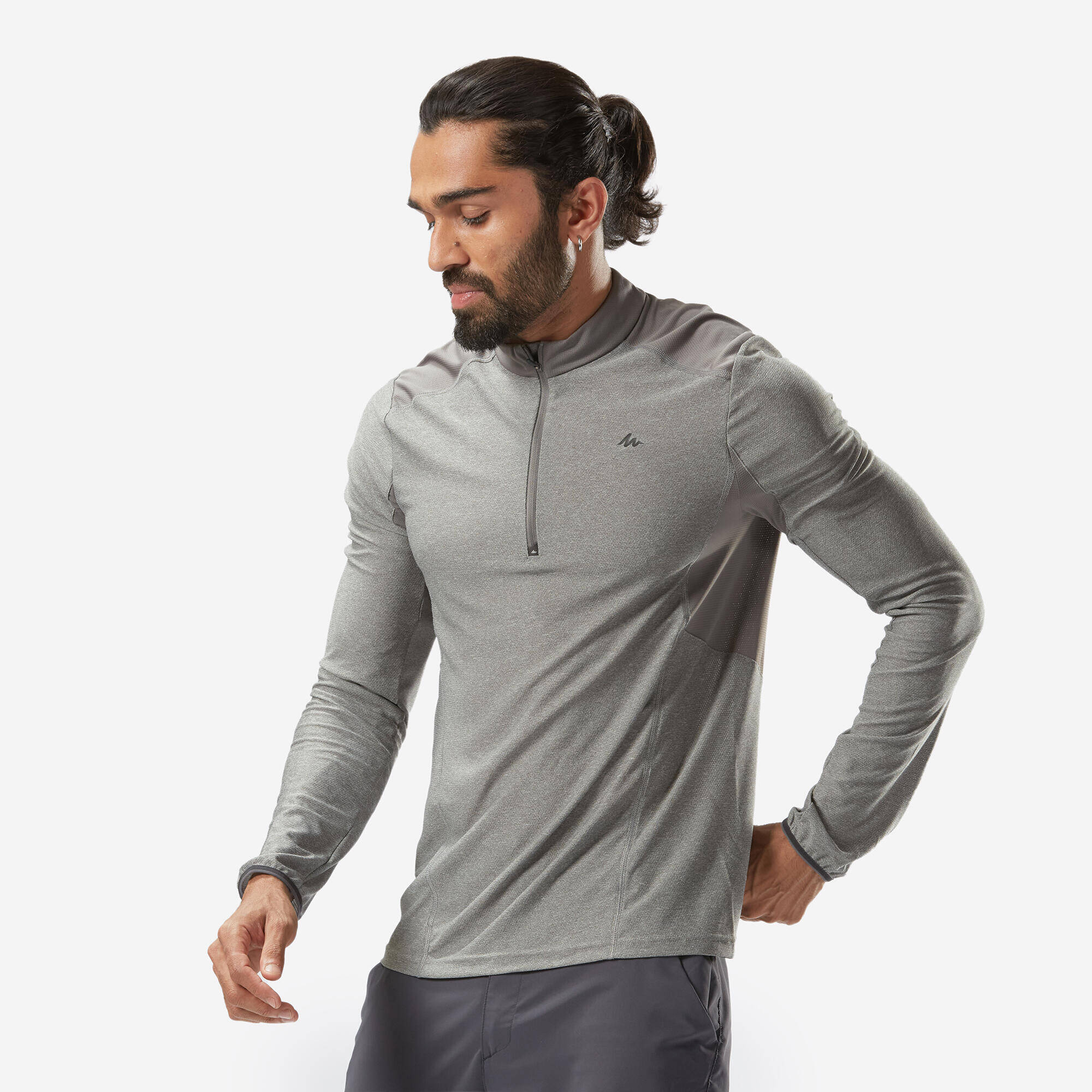 Men Full Sleeve Dry Fit Activewear T-Shirt Grey - MH550 -  1
