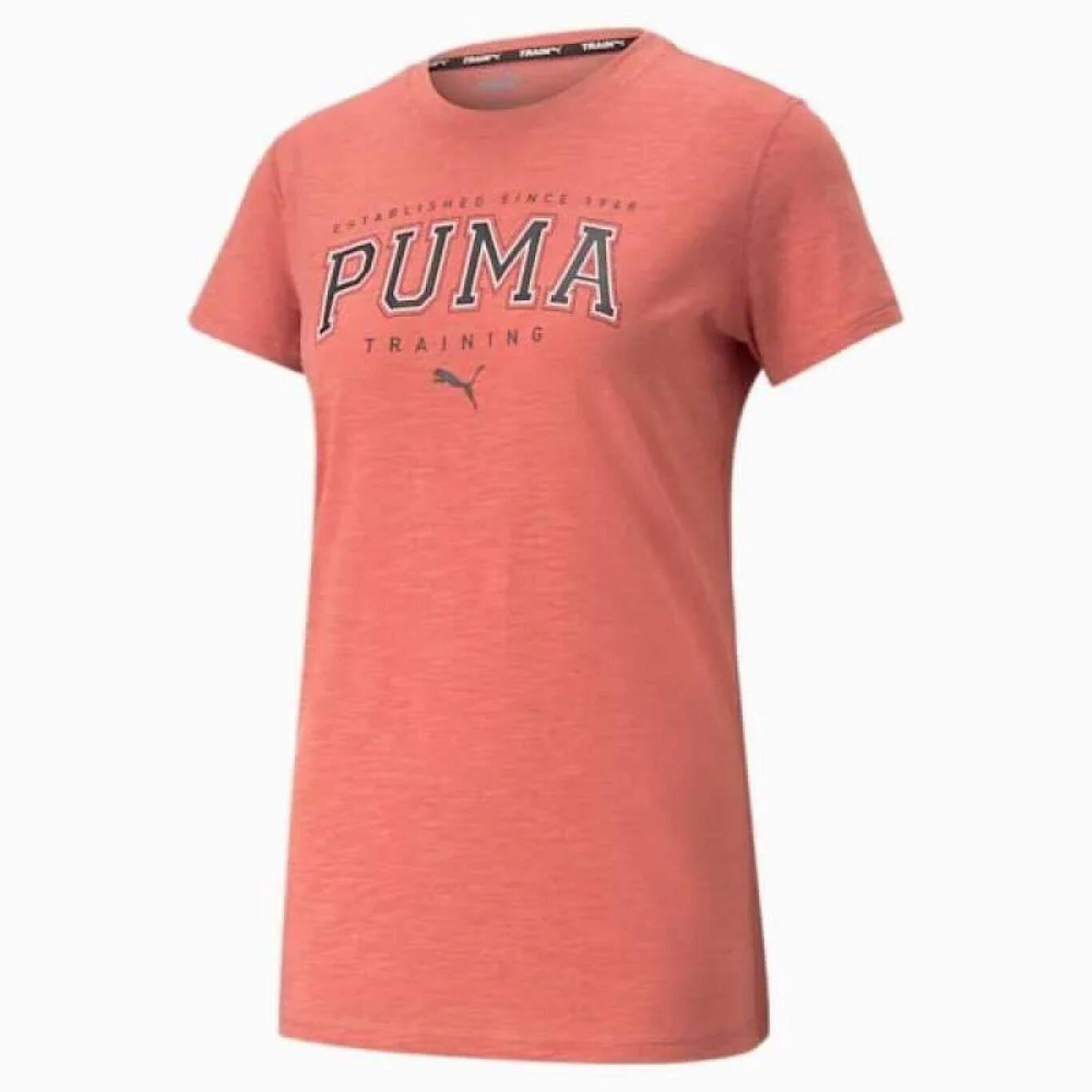 PUMA T-shirt Fitness Wanita Katun Print Logo Lengan Pendek Warna Pink
