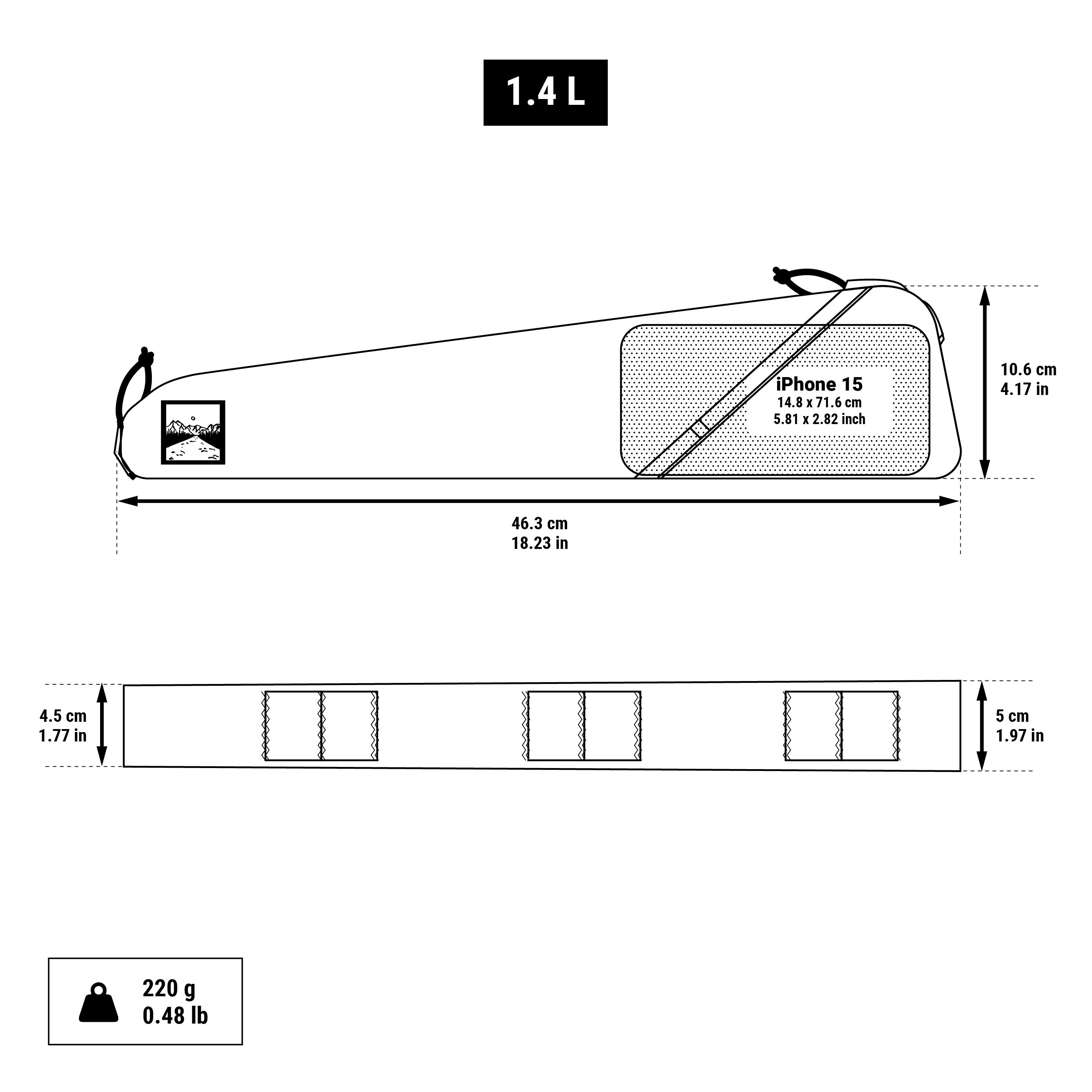 1.4 Litre Bikepacking Top Tube Bag 9/9