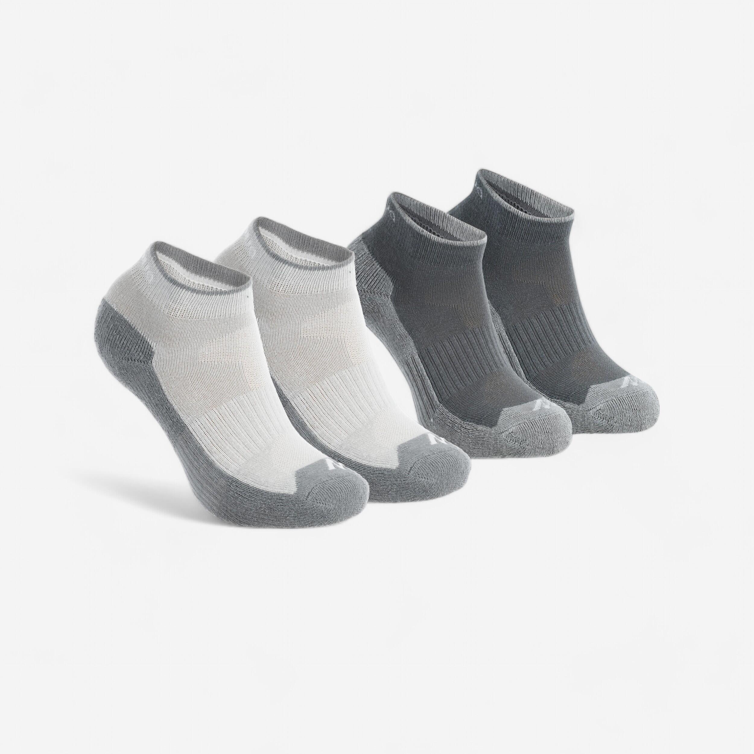 Kids' hiking socks NH100 2-Pack - Grey