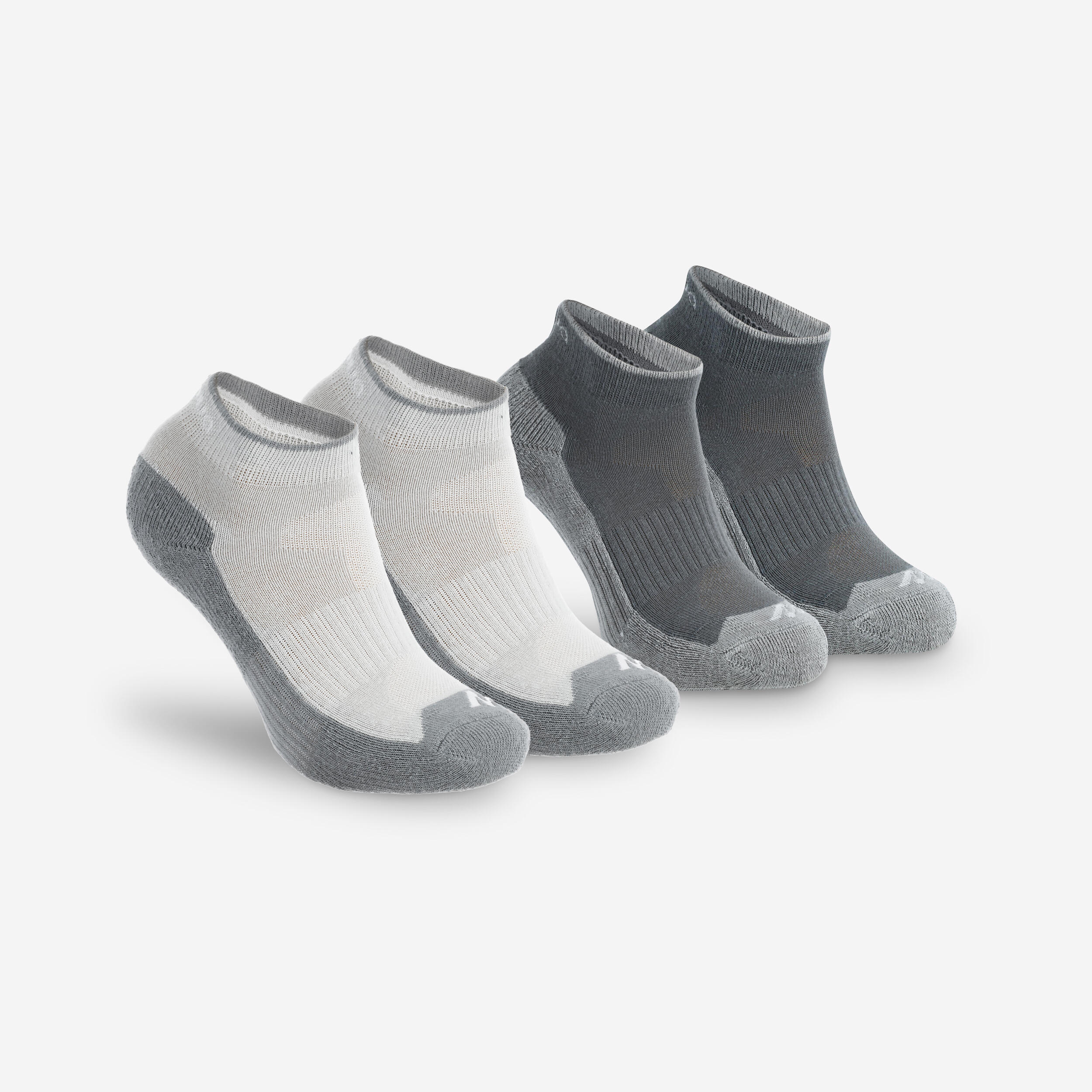 QUECHUA Kids' hiking socks NH100 2-Pack - Grey 