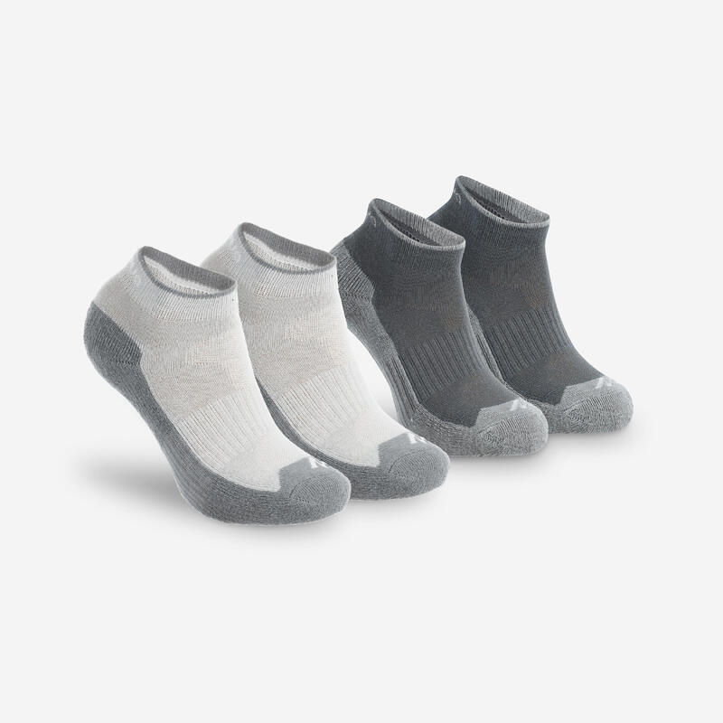 Chaussettes de randonnée enfant NH100 Grises en lot de 2 paires