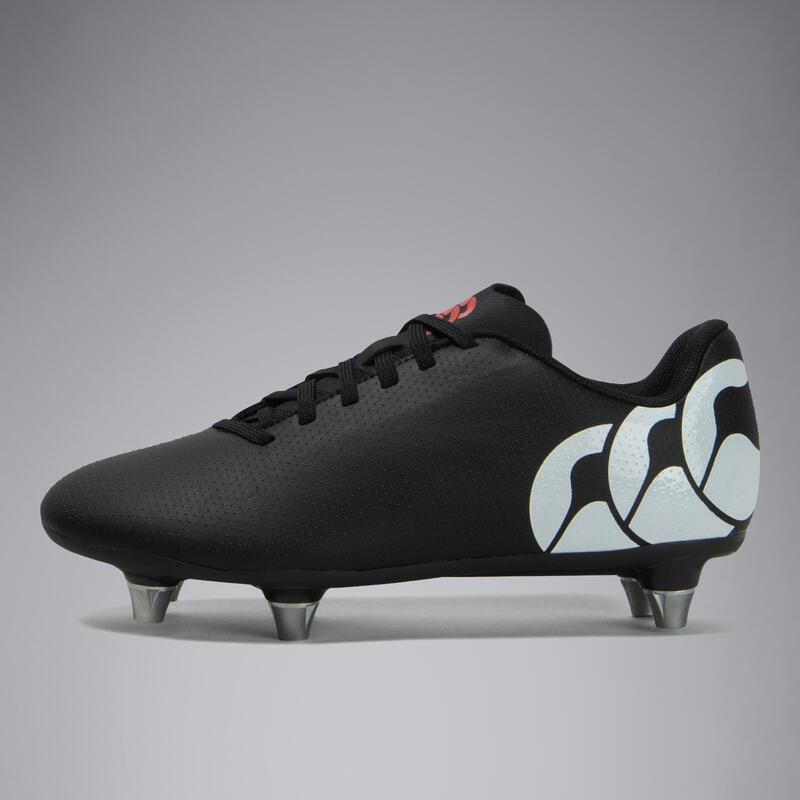 Chaussures de Rugby crampons vissés enfant, Speed Raze junior noir