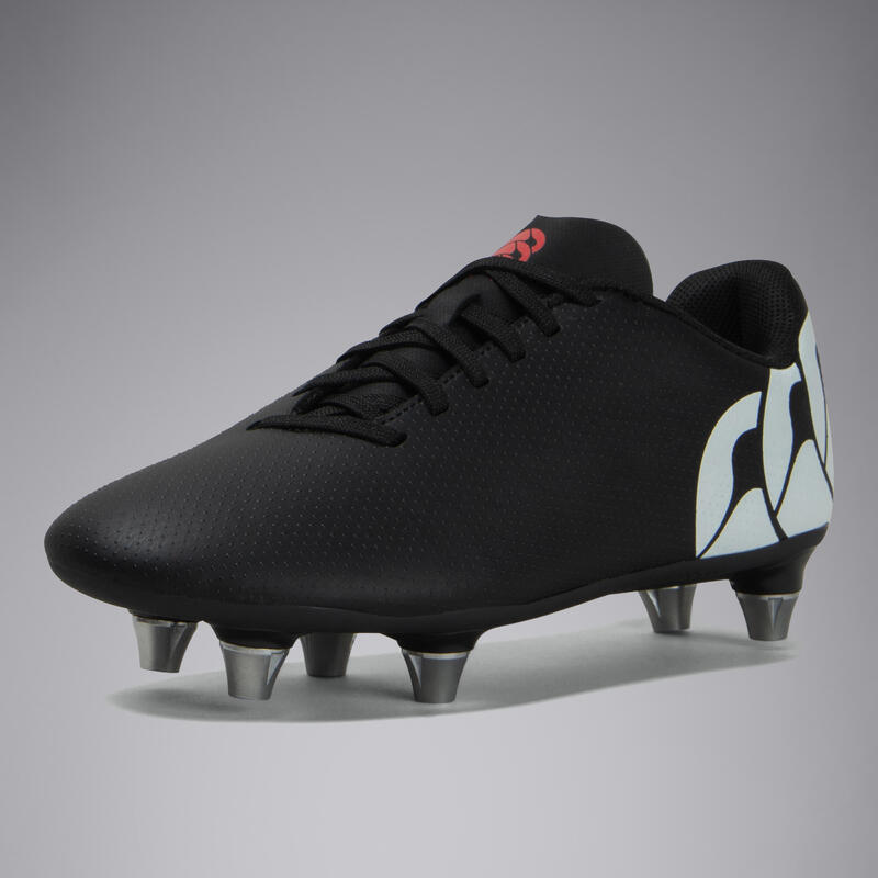 Botas de Rugby con tacos recambiables niño - Speed Raze júnior negro