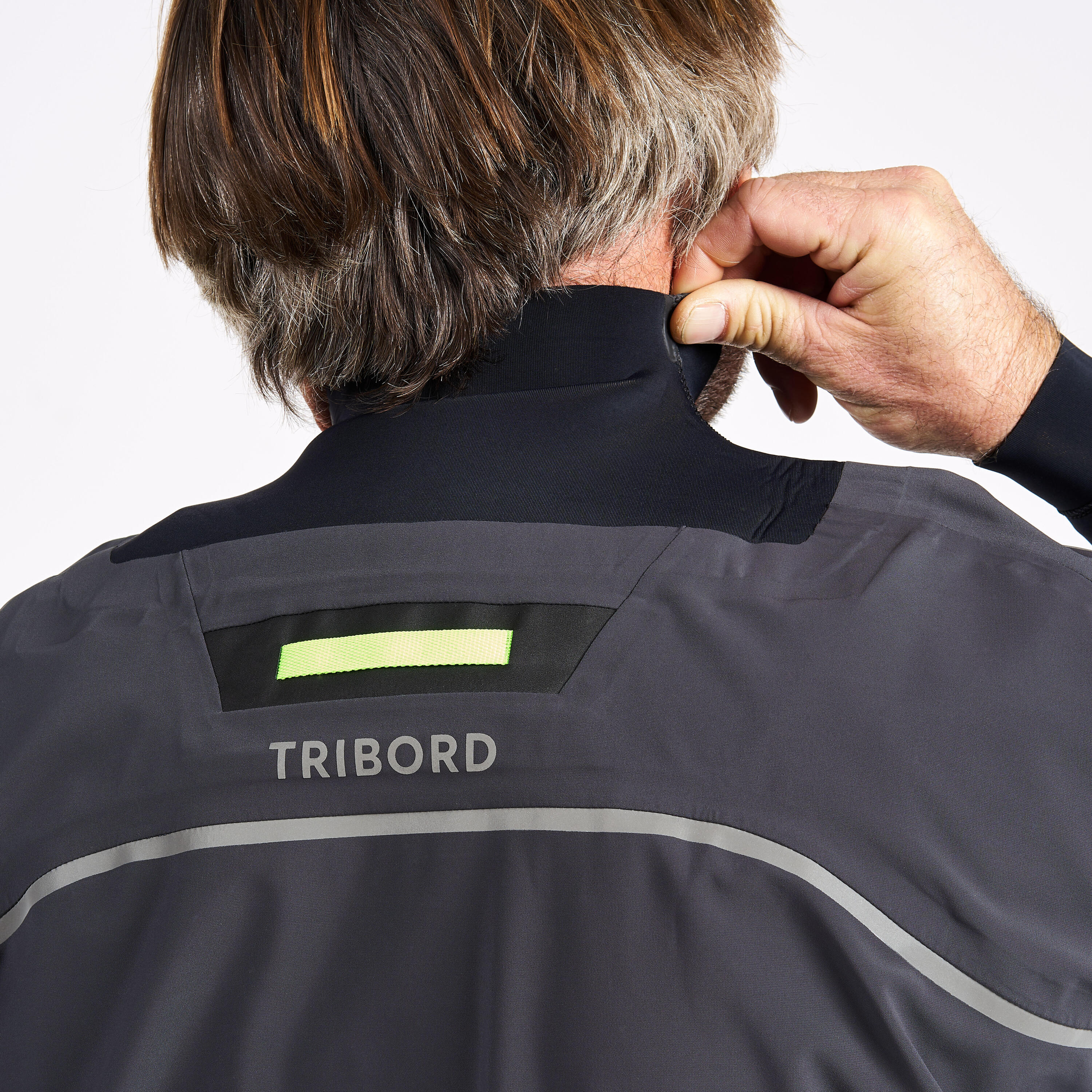 Lichte herensmock voor zeilen Offshore Pro Series carbongrijs 5/7