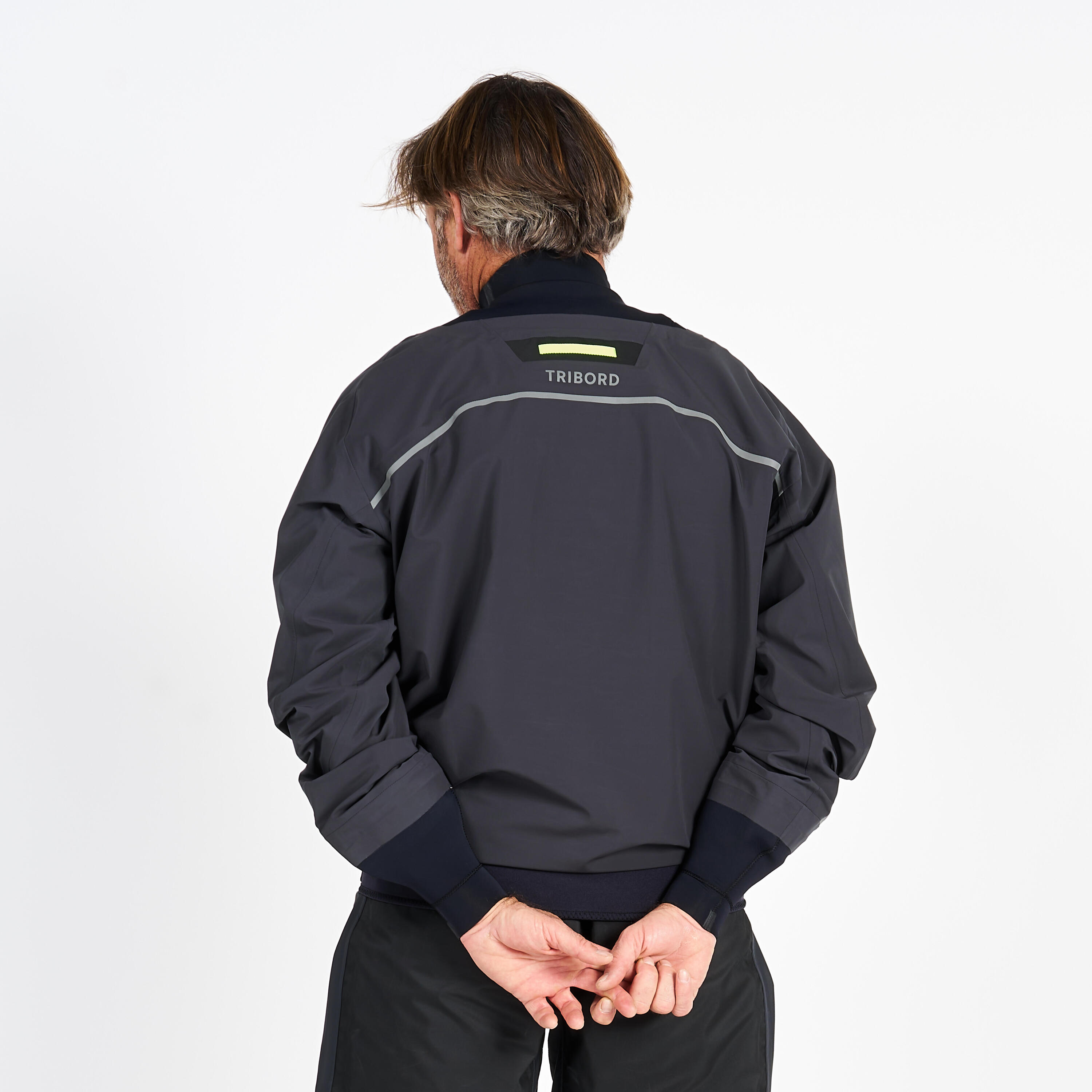 Lichte herensmock voor zeilen Offshore Pro Series carbongrijs 6/7