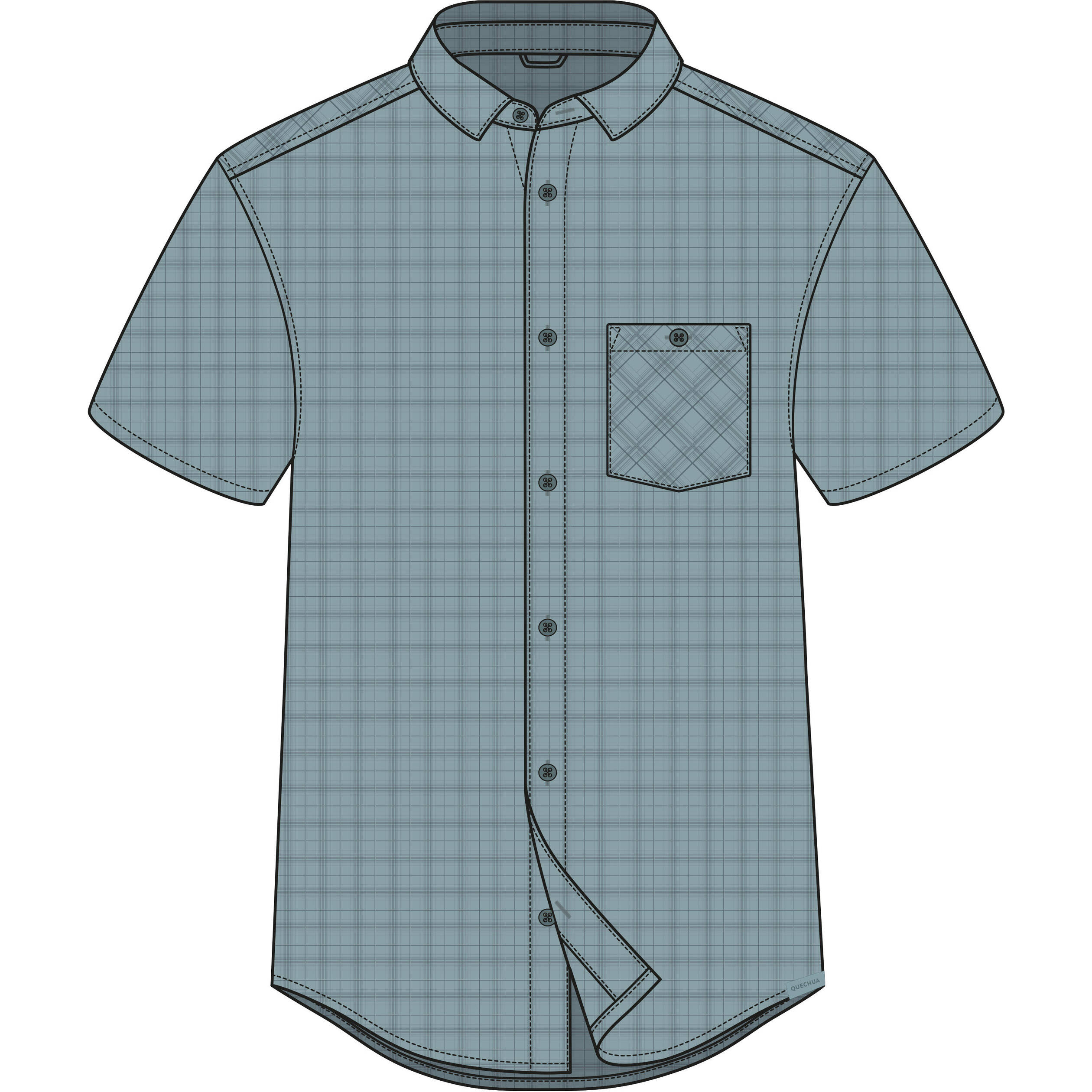 Men’s short sleeved hiking shirt, NH100 - Blue