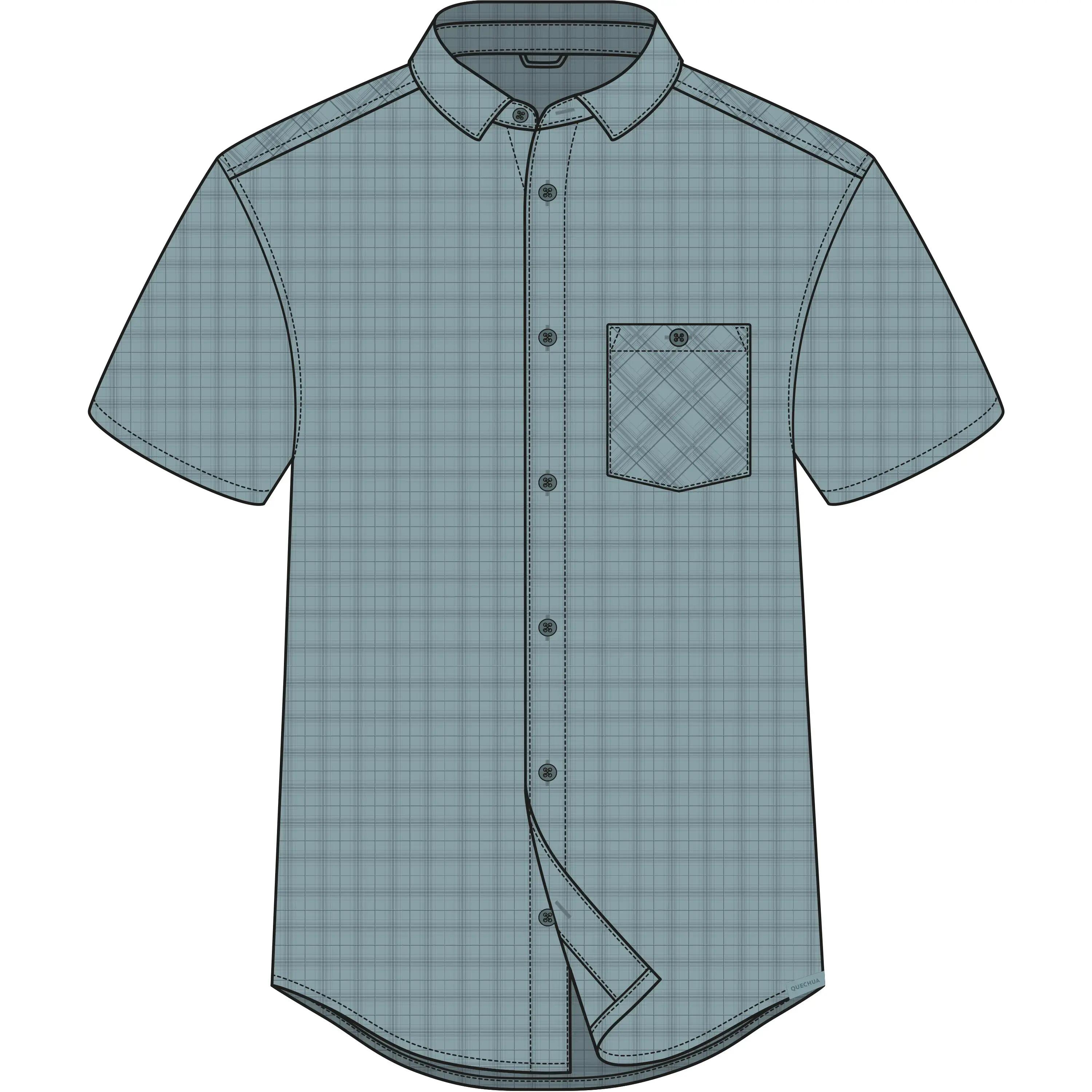 Men’s short sleeved hiking shirt, NH100 - Blue -  1