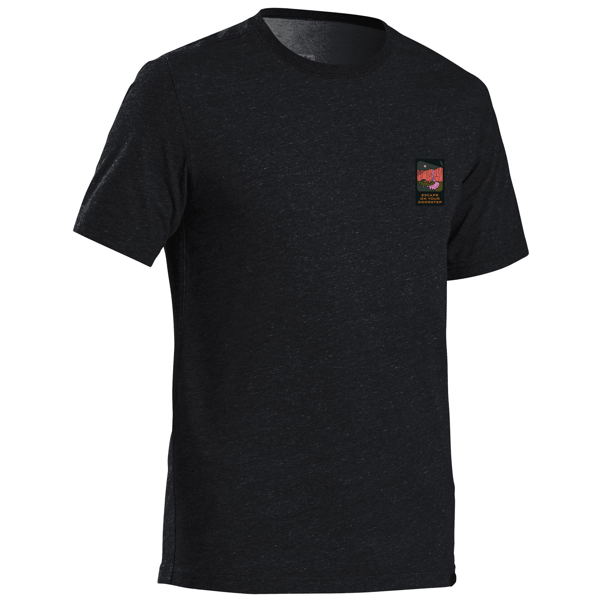Men’s short-sleeved hiking T-shirt, NH100 - Black