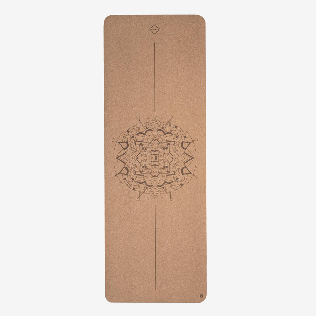 Korķa jogas paklājiņš, 185 x 65 cm x 4 mm, mandala