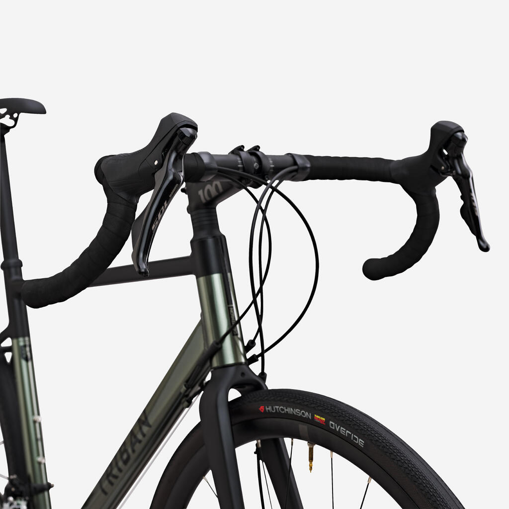 Pánsky bicykel Gravel RC520 Shimano 105 kaki-čierny