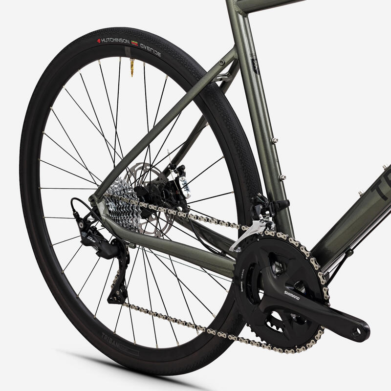 Velo gravel - triban rc520 gravel kaki shimano 105