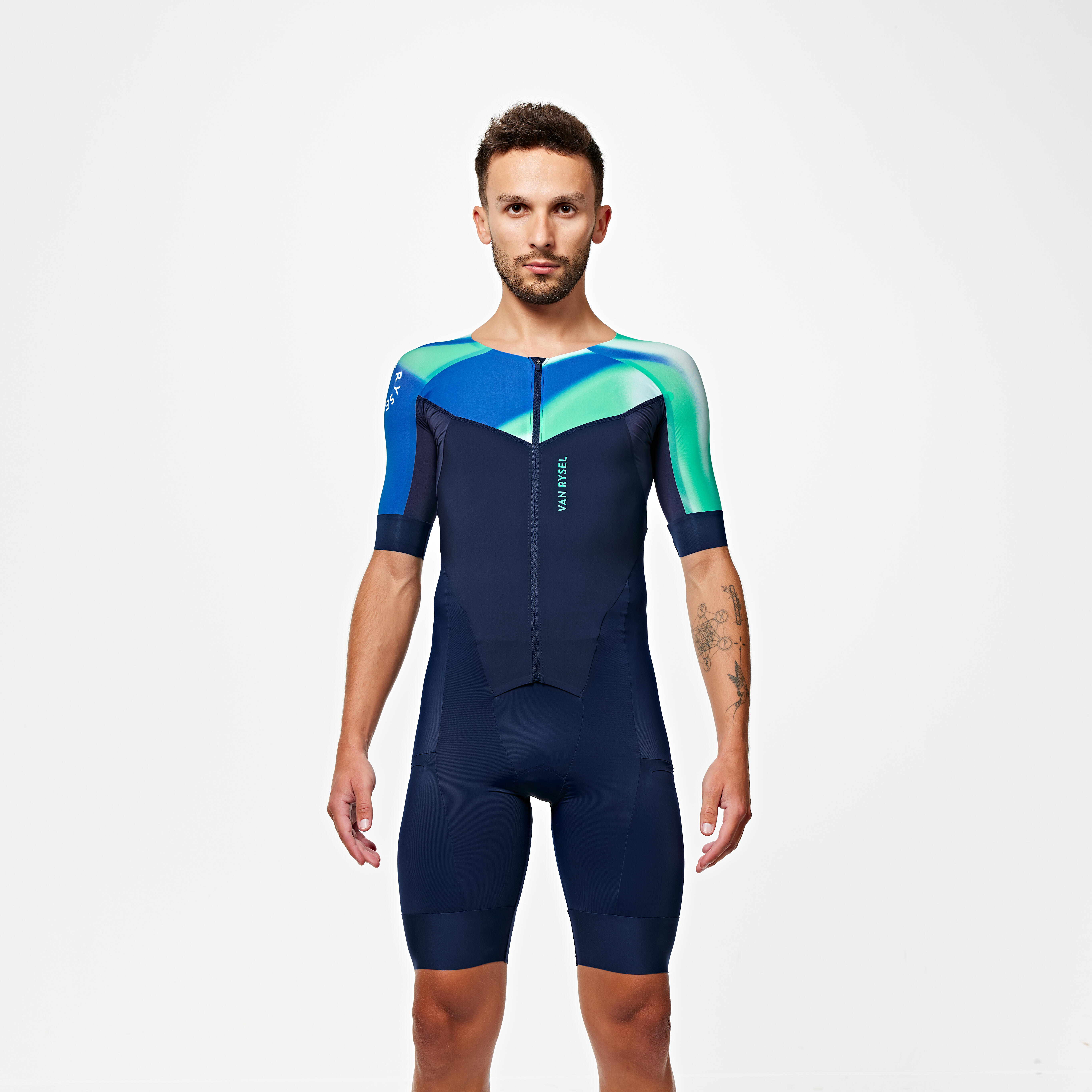 Men’s Long-Distance Triathlon Trisuit - Navy Gradient - VAN RYSEL