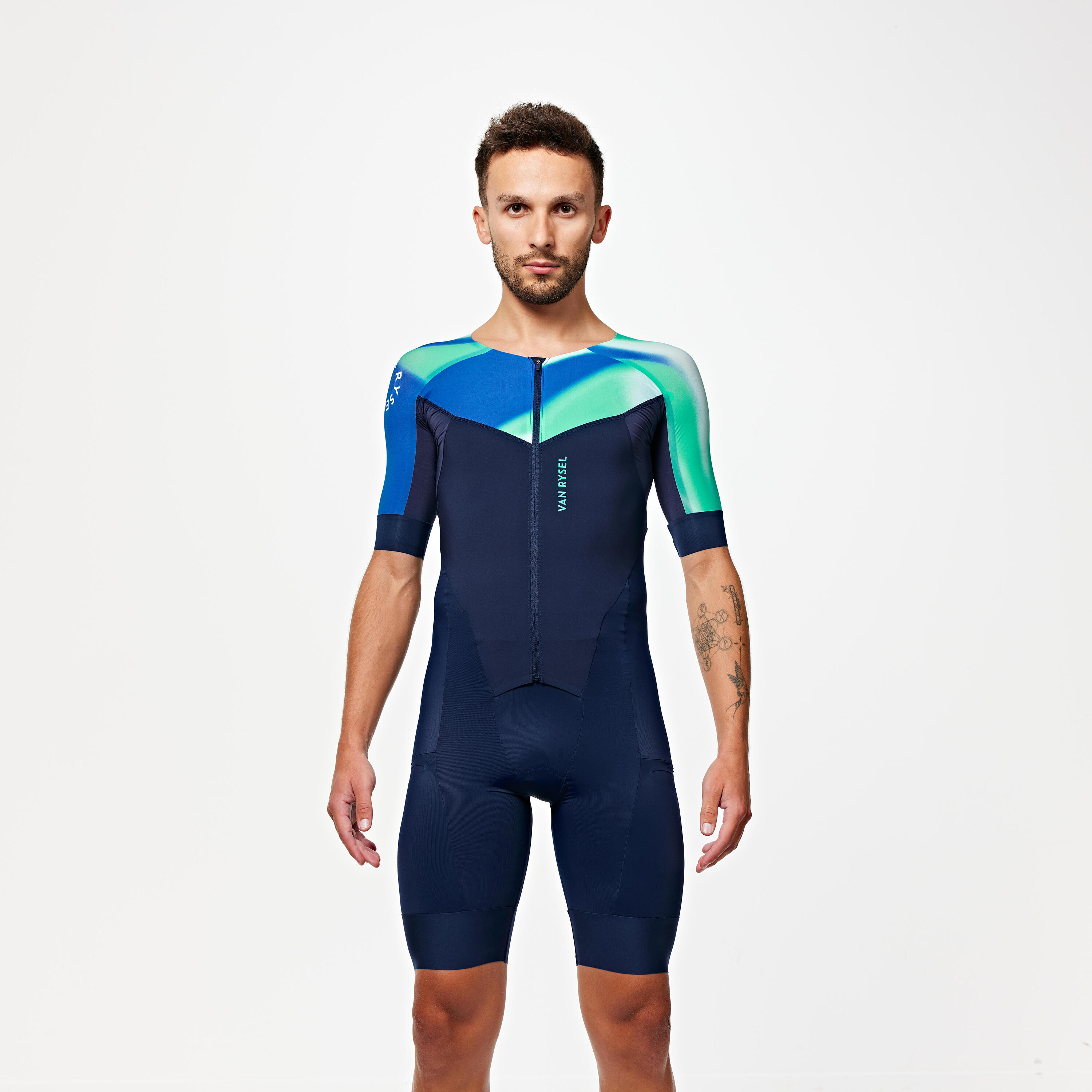 MEN'S LD TRIATHLON TRISUIT - NAVY GRADIENT 1/8