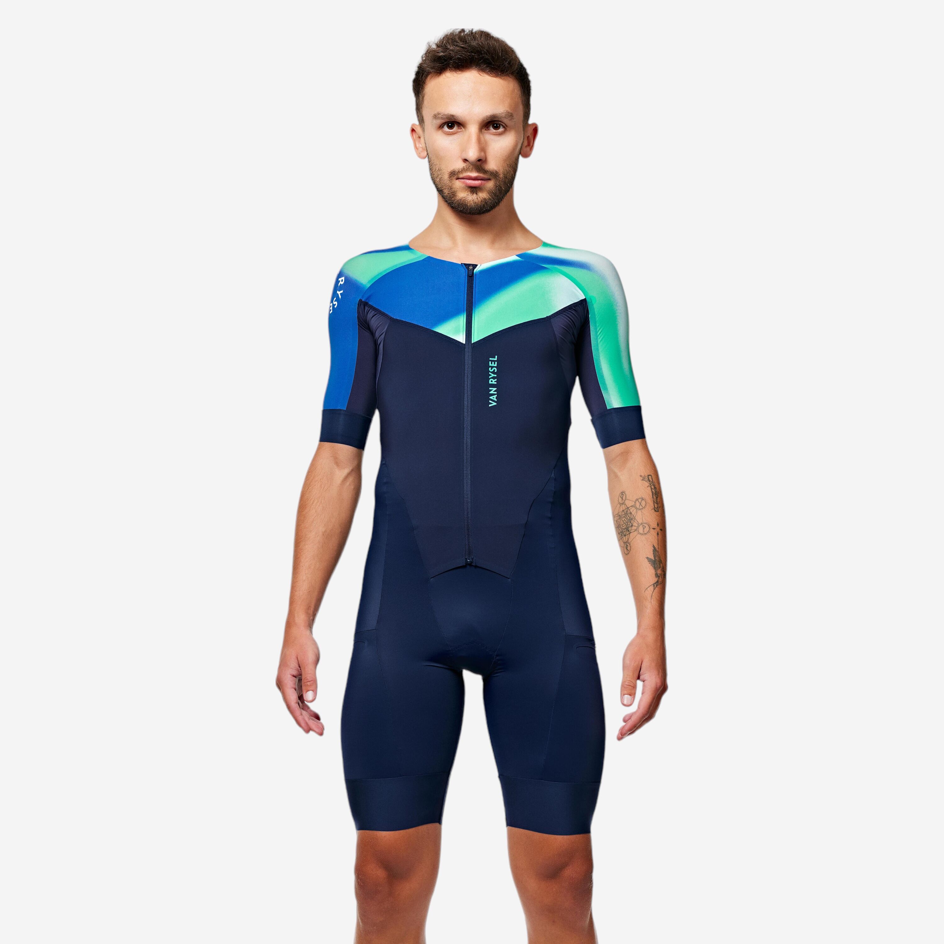 VAN RYSEL MEN'S LD TRIATHLON TRISUIT - NAVY GRADIENT