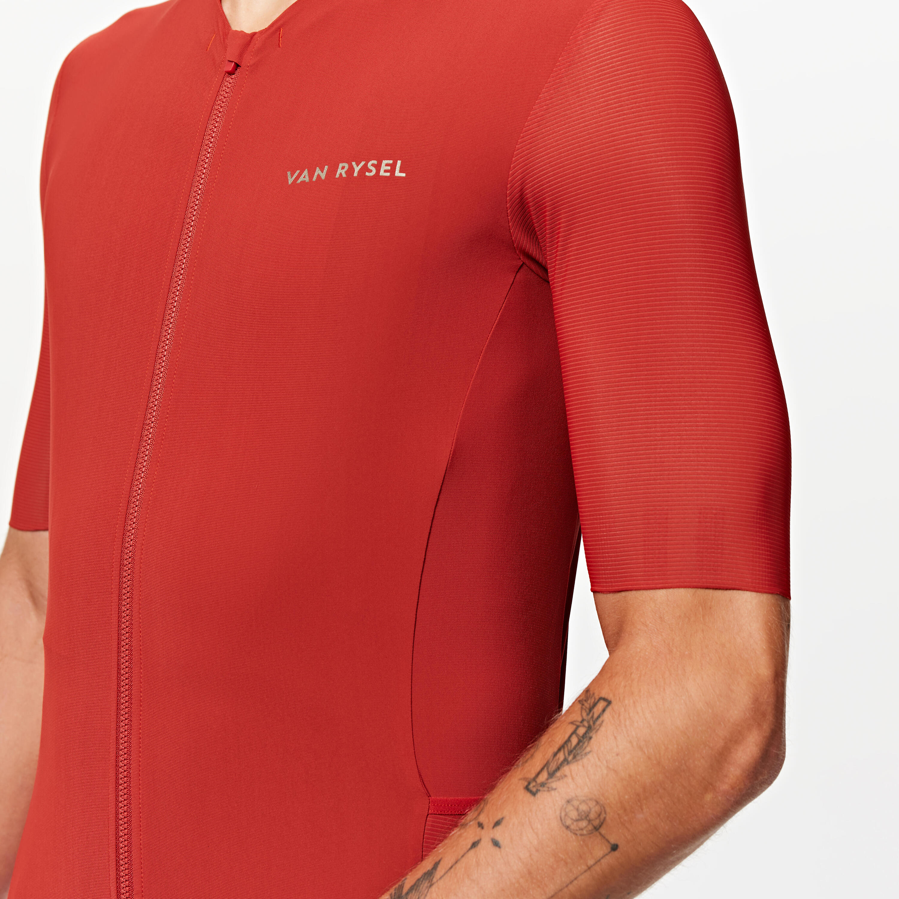 Fietsshirt met korte mouwen heren ENDURANCE RACER ULTRA 2 zomer baksteenrood 6/8