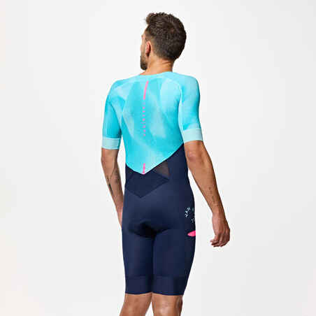 Vyriškas ilgų nuotolių triatlono kostiumas, tamsiai mėlyna