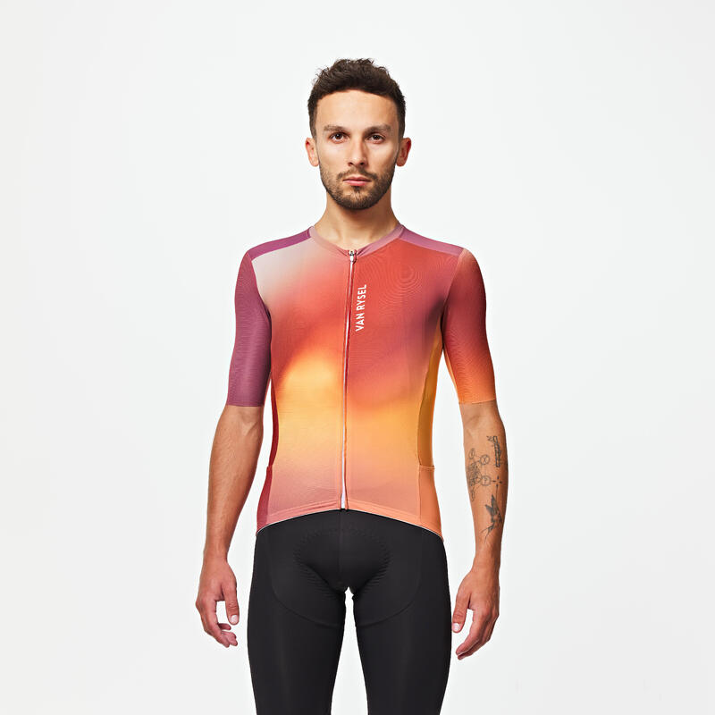 Maillot Vélo Route manches courtes été UNISEX - RACER 2 gradient rouge