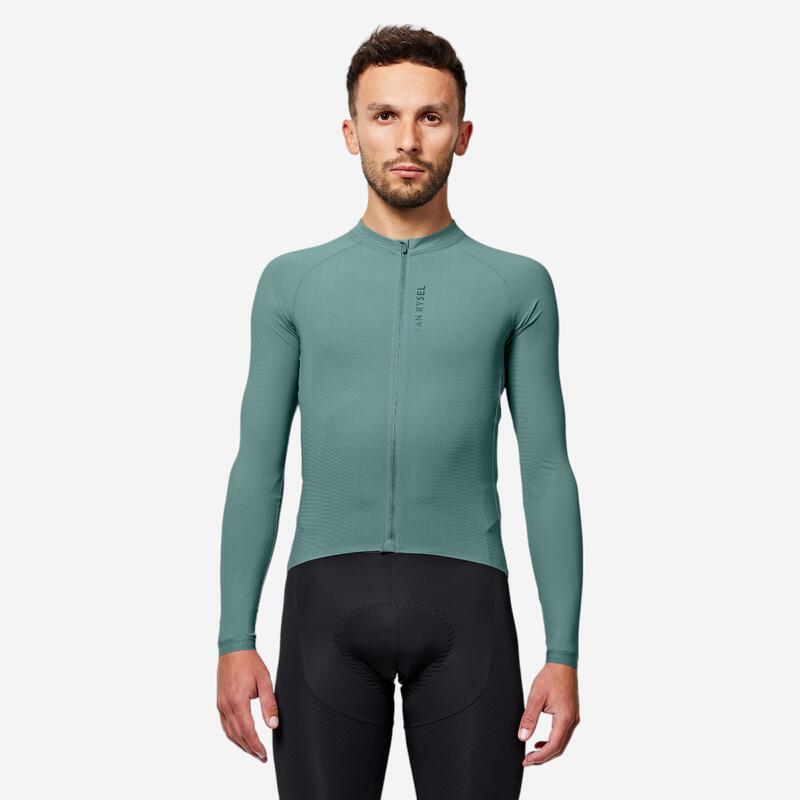 Maillot vélo route manches longues été homme UVP - racer ultralight cèdre