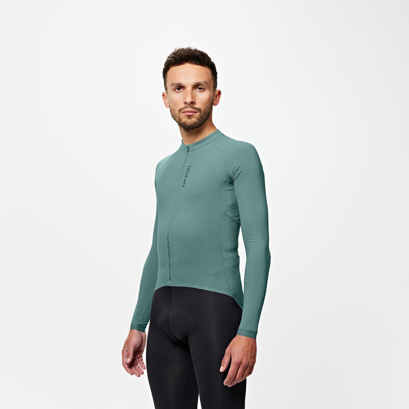 Herren langarm UV Schutz Sommer Rennrad Radtrikot - Racer Ultralight grün 