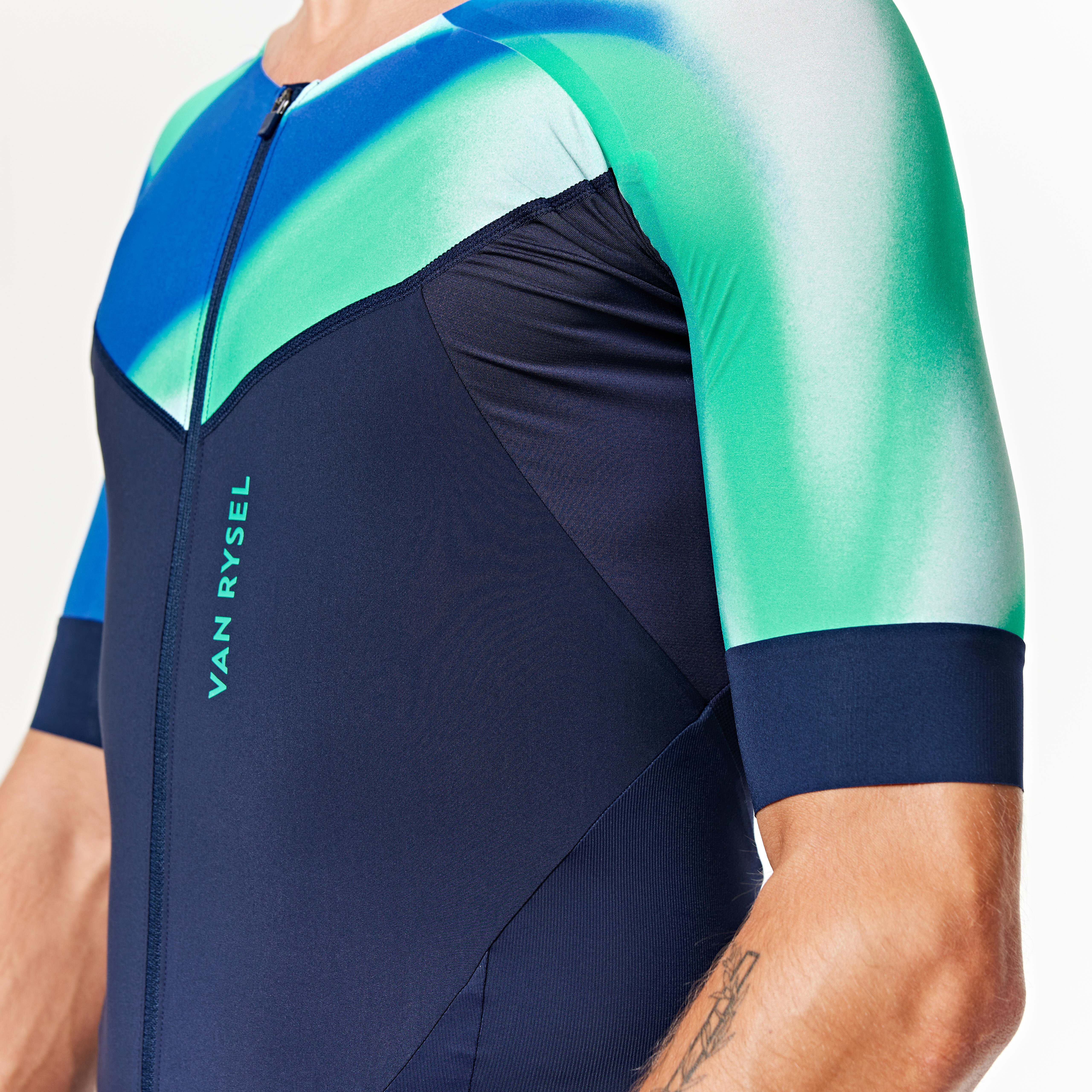 Men’s Long-Distance Triathlon Trisuit - Navy Gradient - VAN RYSEL