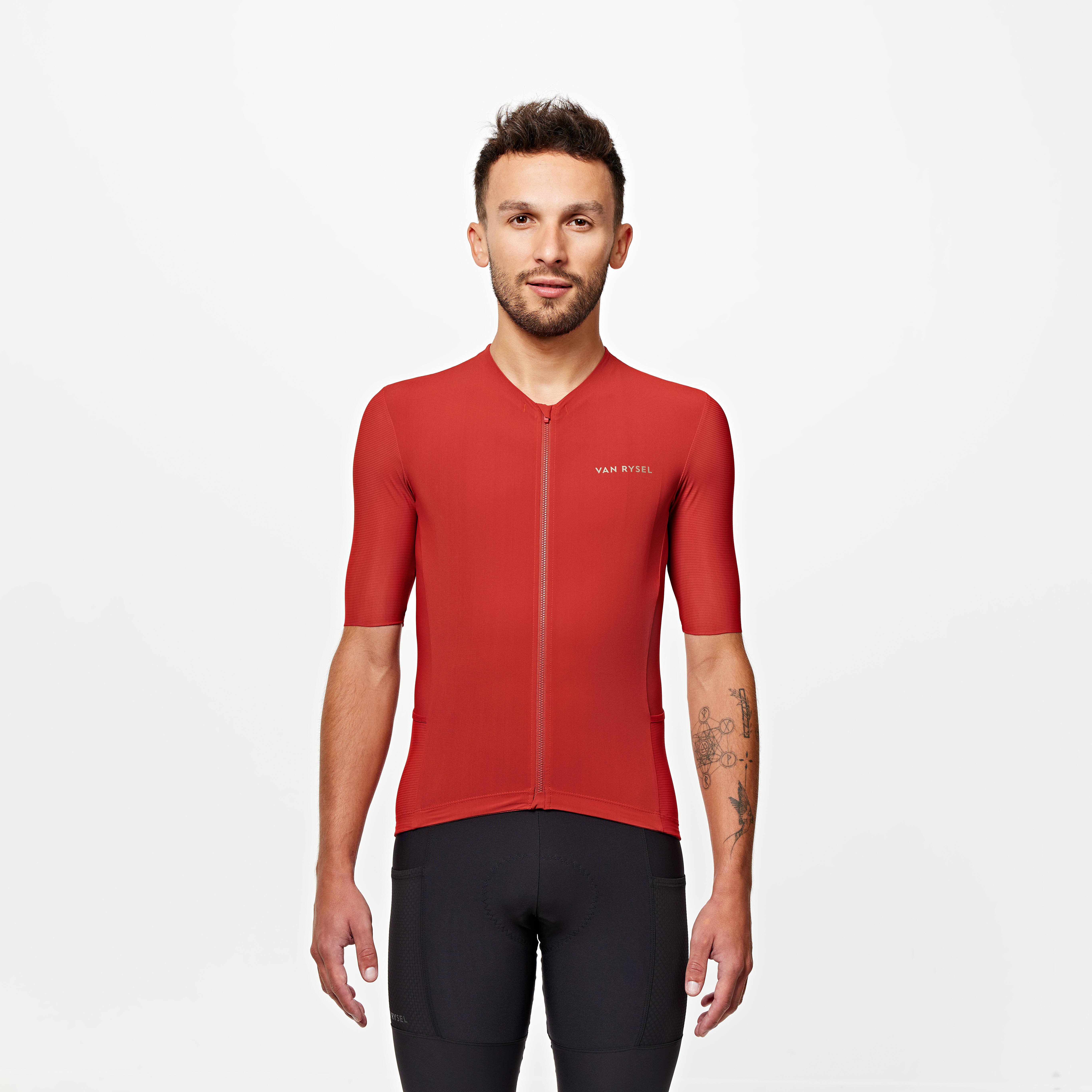 Uomo Maglia estiva a maniche corte per ciclismo su strada - ENDURANCE ULTRA 2 rosso mattone