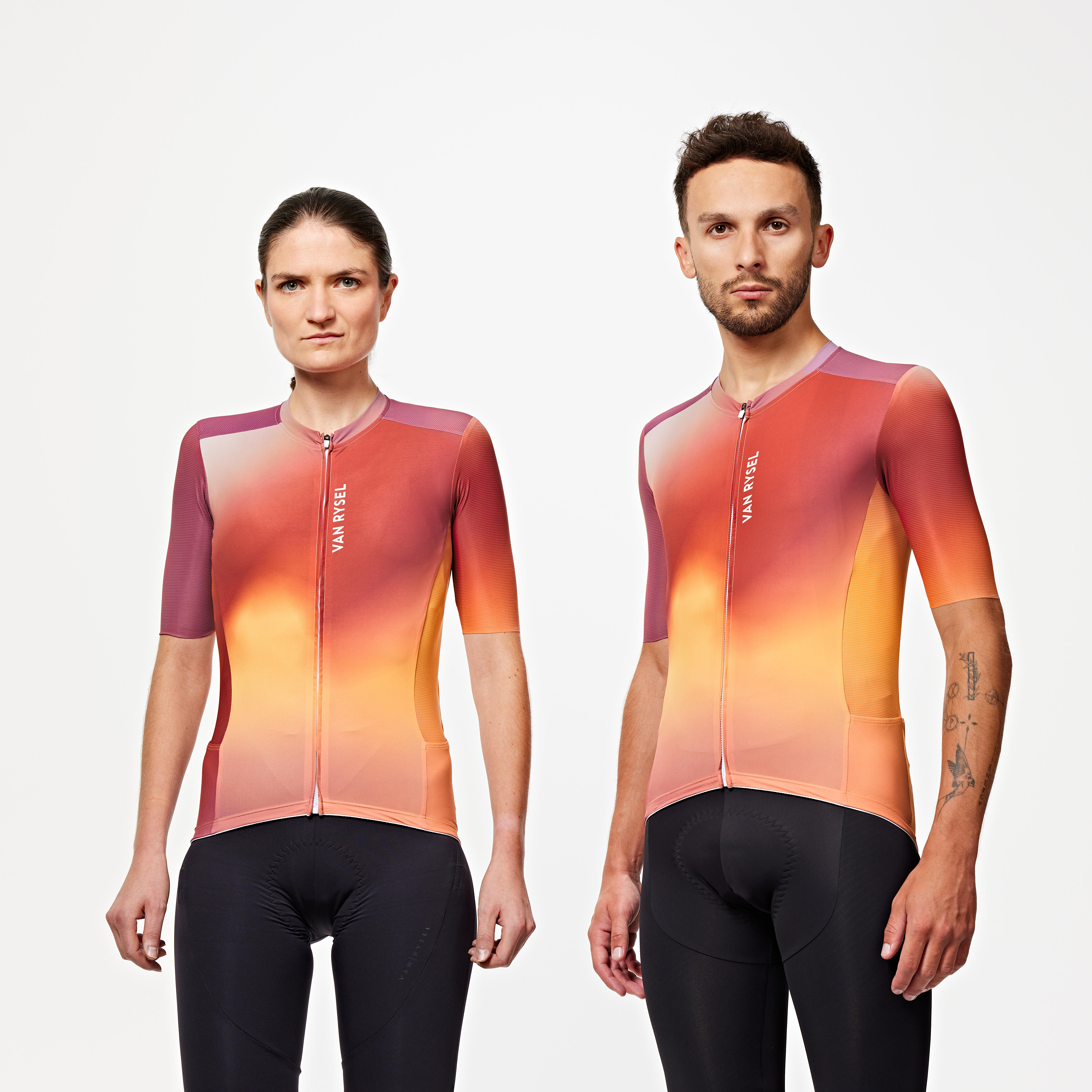 Maglia estiva da ciclismo su strada a maniche corte UNISEX - RACER 2 gradiente rosso