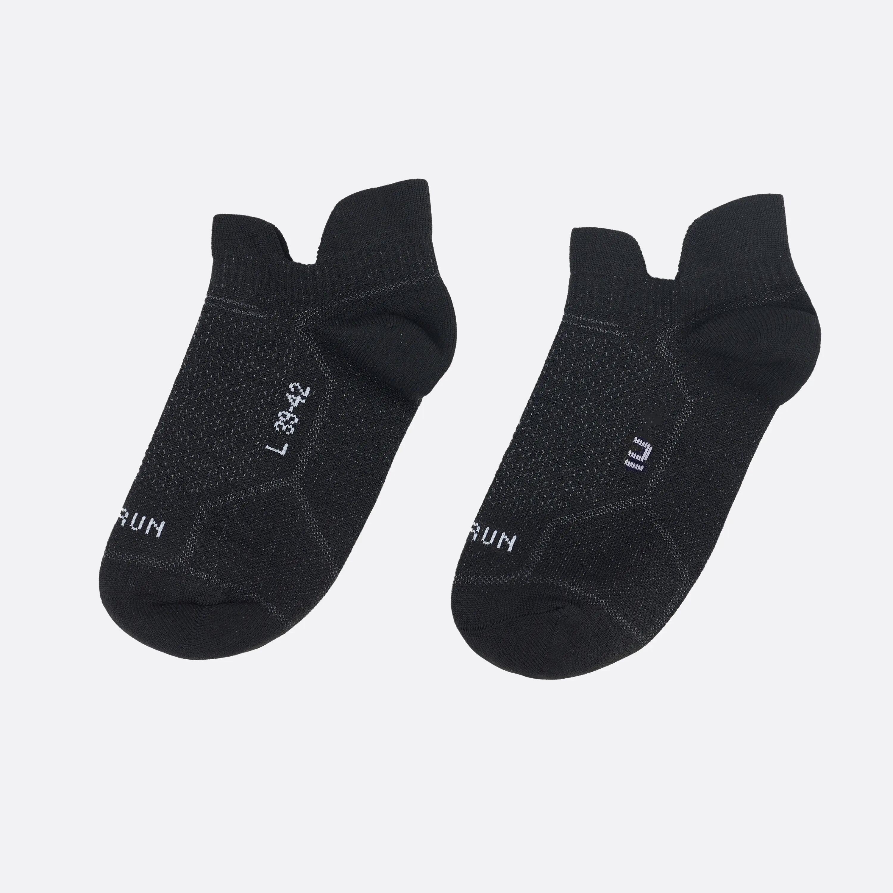 Thin Running Socks Invisible Pack of 2 Pairs Run 500 - Black 4/9