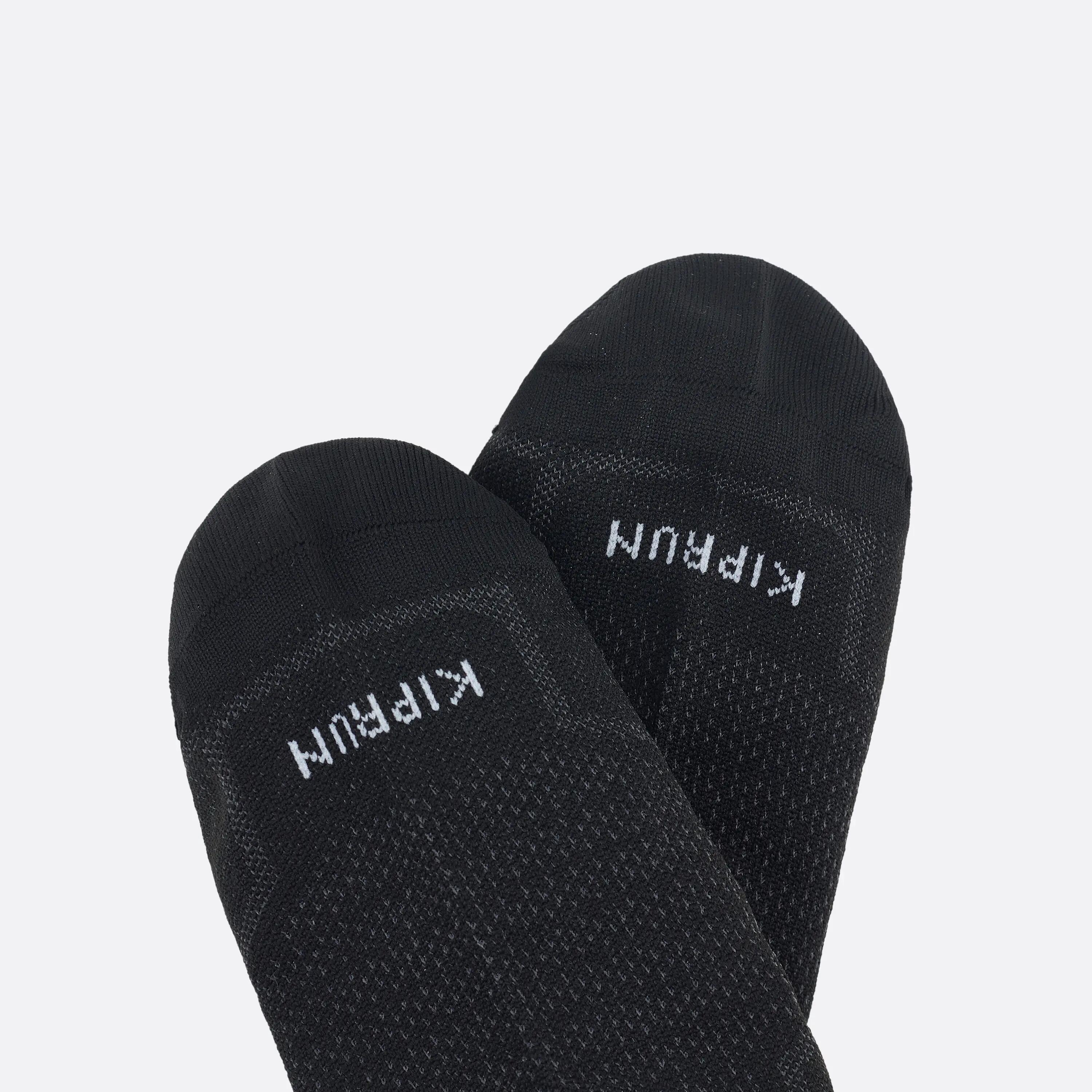 Thin Running Socks Invisible Pack of 2 Pairs Run 500 - Black 5/9