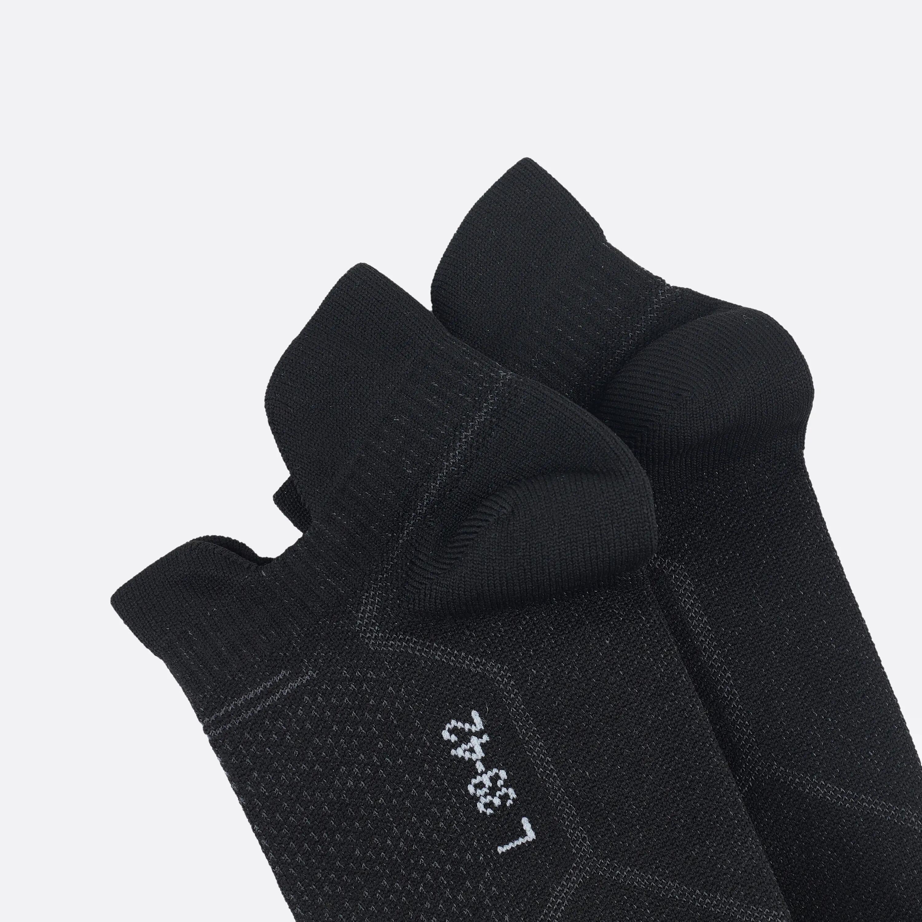 Thin Running Socks Invisible Pack of 2 Pairs Run 500 - Black 6/9