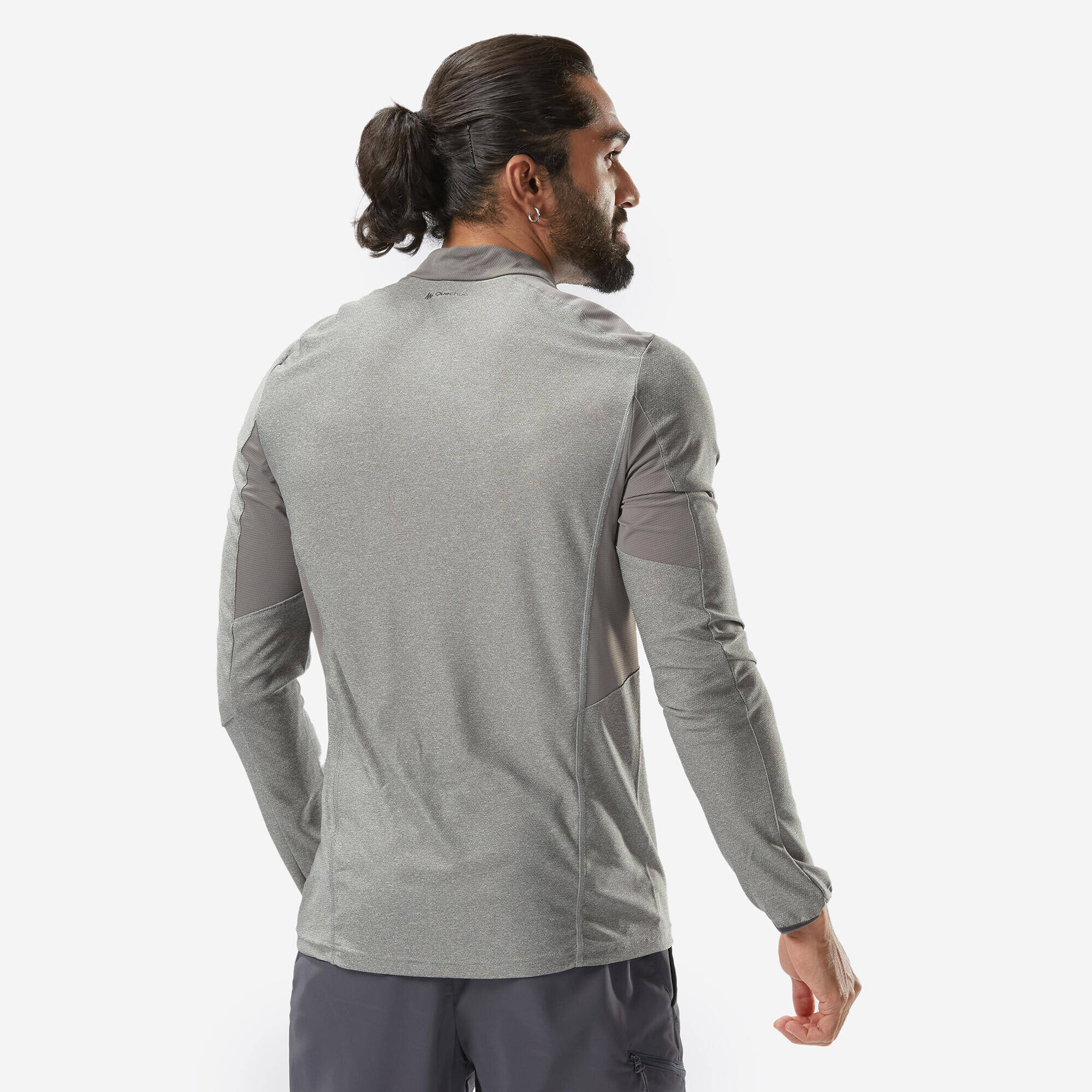 Men Full Sleeve Dry Fit Activewear T-Shirt Grey - MH550 -  2
