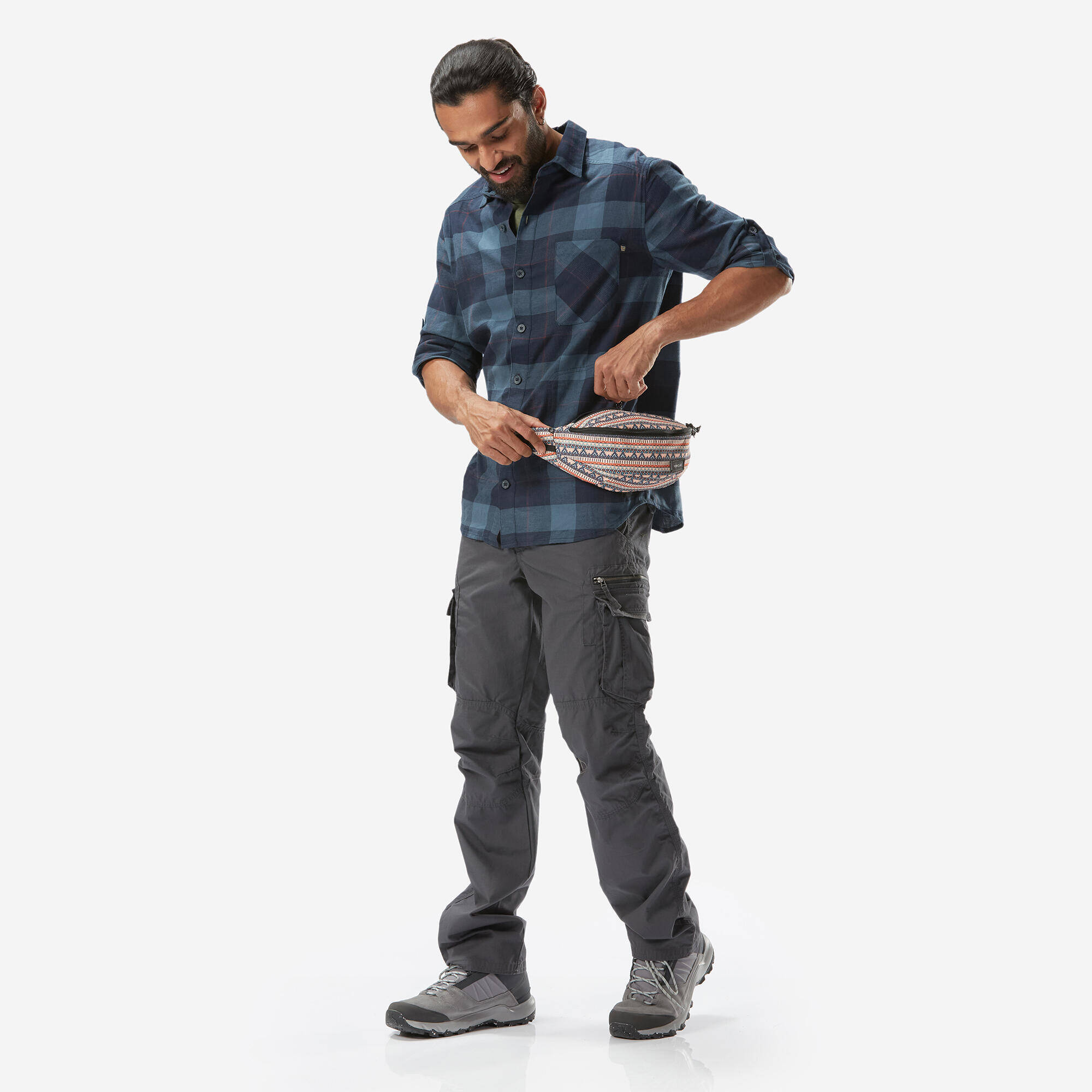 Travel Waist Bag, Multiple Compartment, 2L Capacity - Black -  3