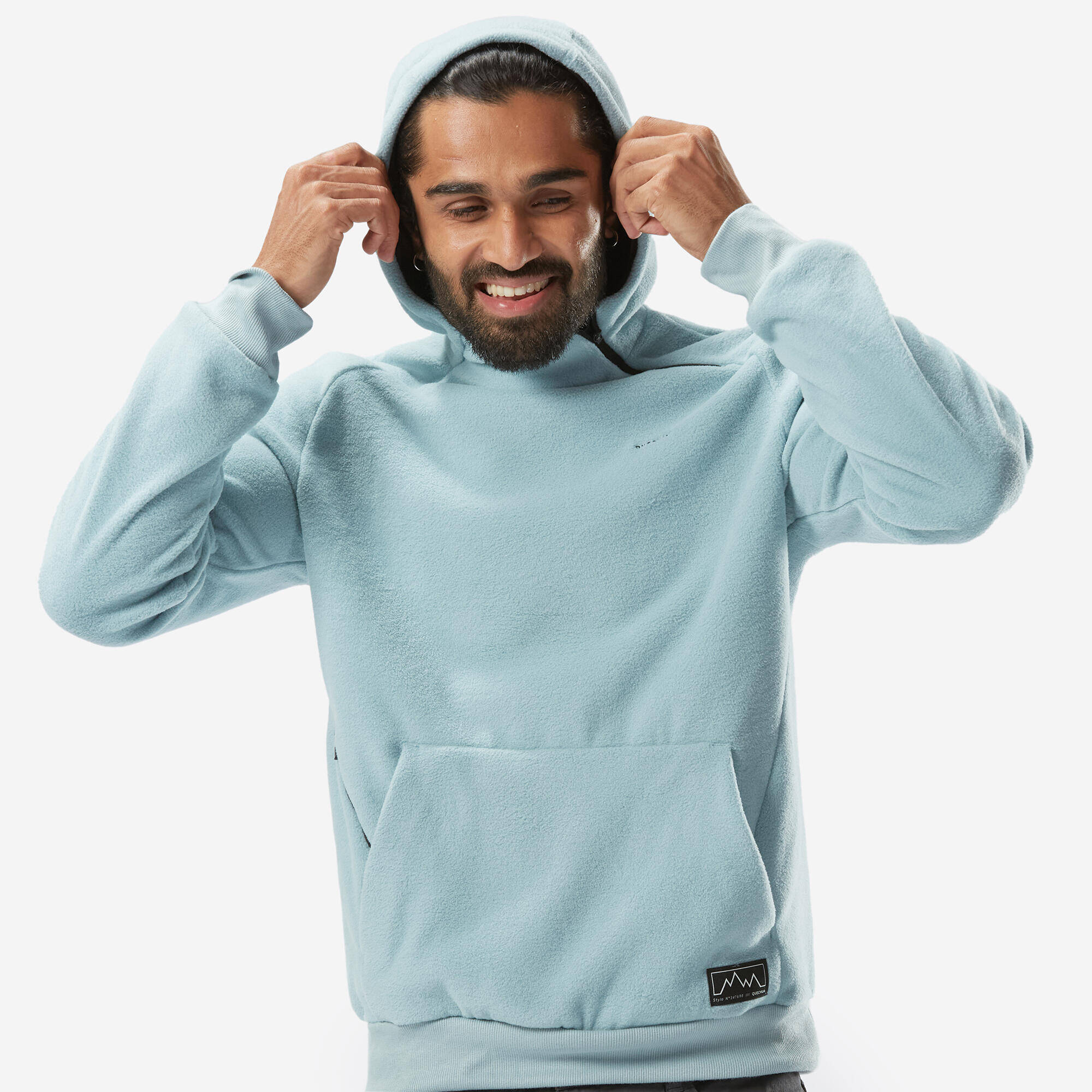 Men’s Hiking Hooded Fleece Sweatshirt - MH100 -  3