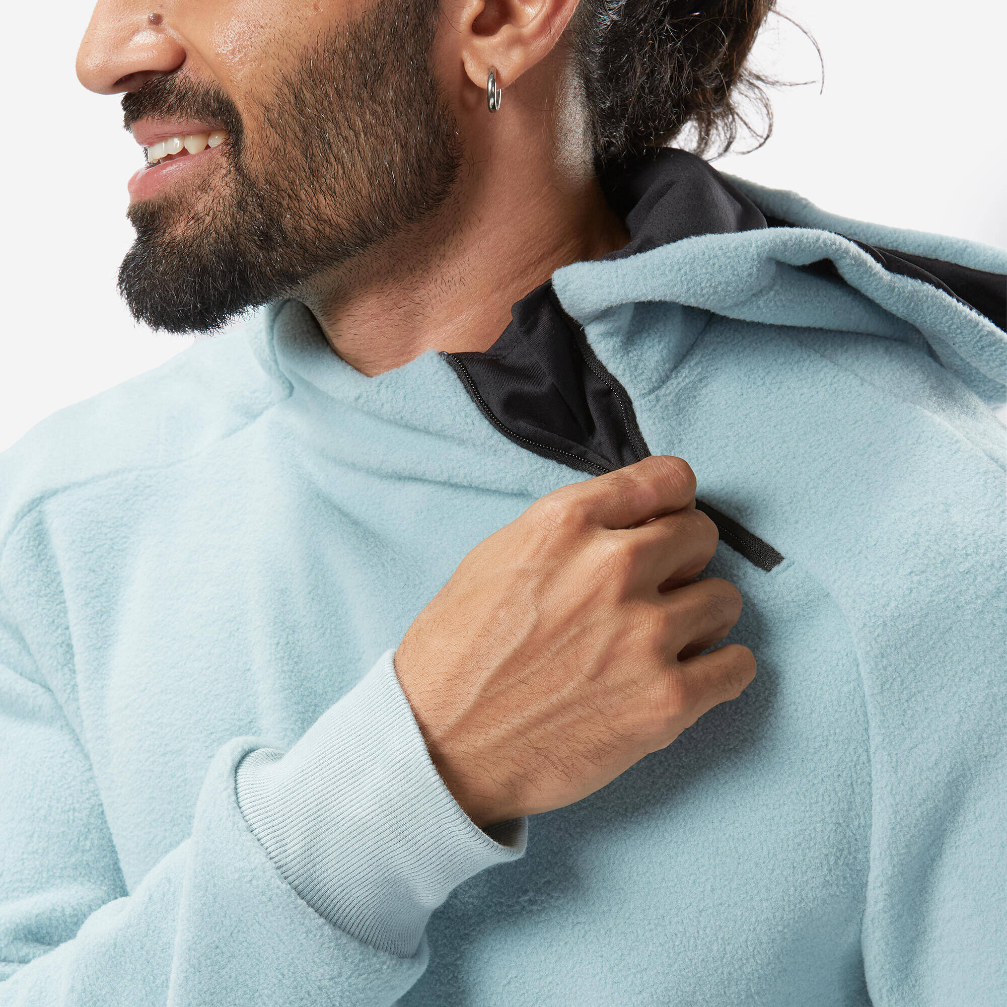 Men’s Hiking Hooded Fleece Sweatshirt - MH100 -  4