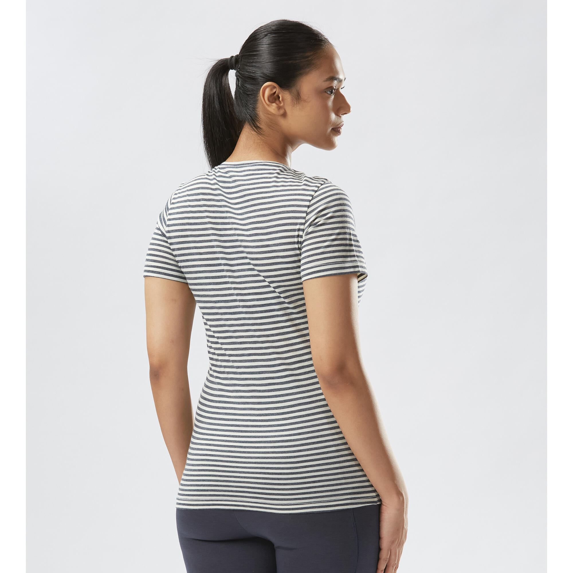 Camiseta de montaña y trekking manga corta  lana merino Mujer Forclaz Fresh 2/5
