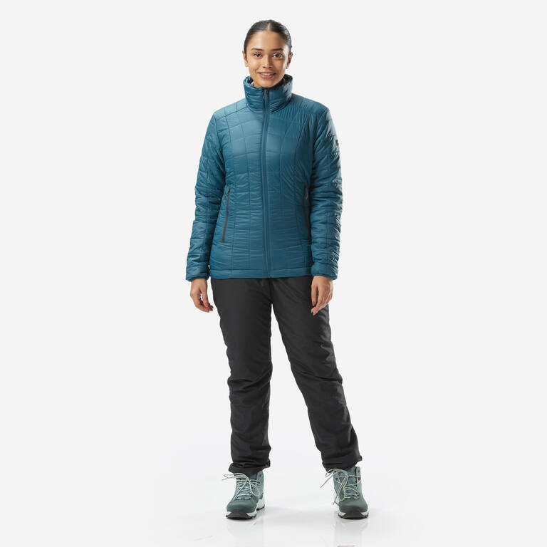 Women’s synthetic mountain trekking padded jacket - MT100 -5°C - Blue