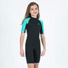 Surfshorty voor kinderen YULEX100® 1,5 mm zwart/turquoise