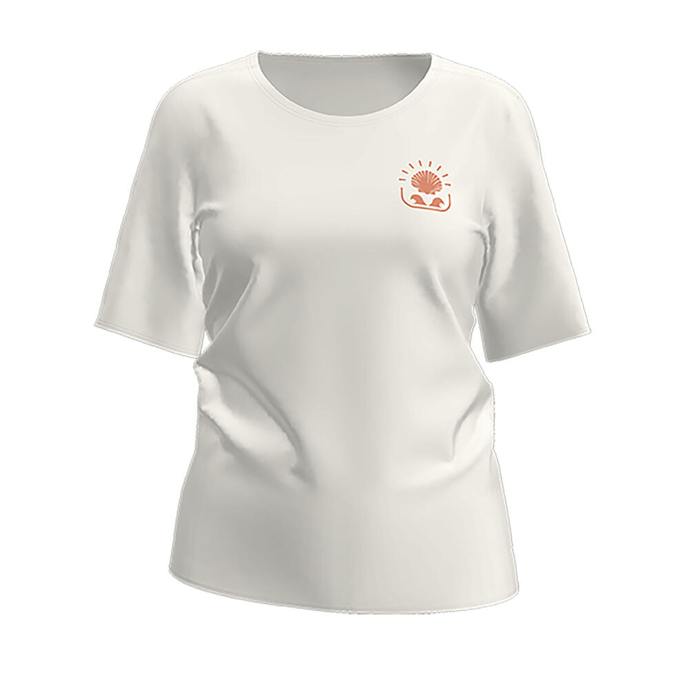 Tee shirt anti uv surf manches courtes Femme - Malou greige