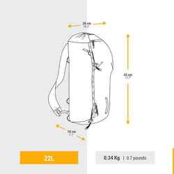 Mountaineering Backpack 22 Litres - Sprint 22 Grey