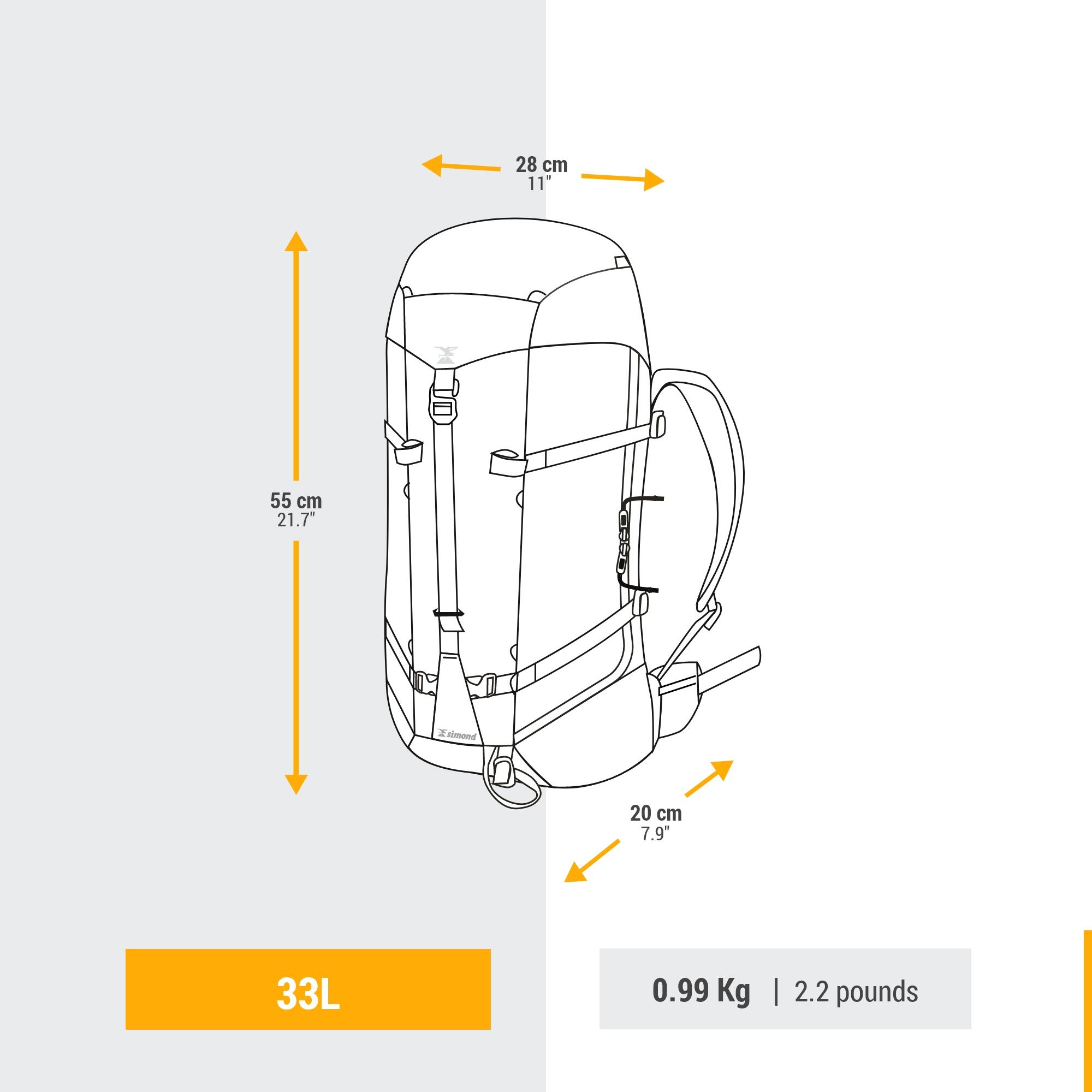 Mountaineering Backpack 33 Litres - Alpinism 33 Black 3/14