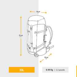 Mountaineering Backpack 33 litres - MOUNTAINEERING 33 RASPBERRY