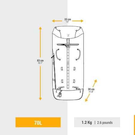 Mountaineering Backpack 70 Litres - Makalu 45/70 Red
