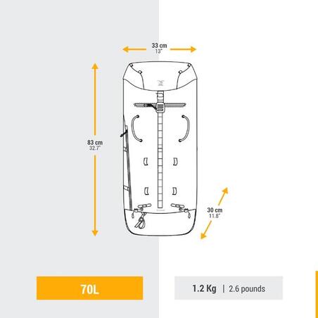 РЮКЗАК ДЛЯ АЛЬПИНИЗМА 70 ЛИТРОВ – MAKALU 45/70