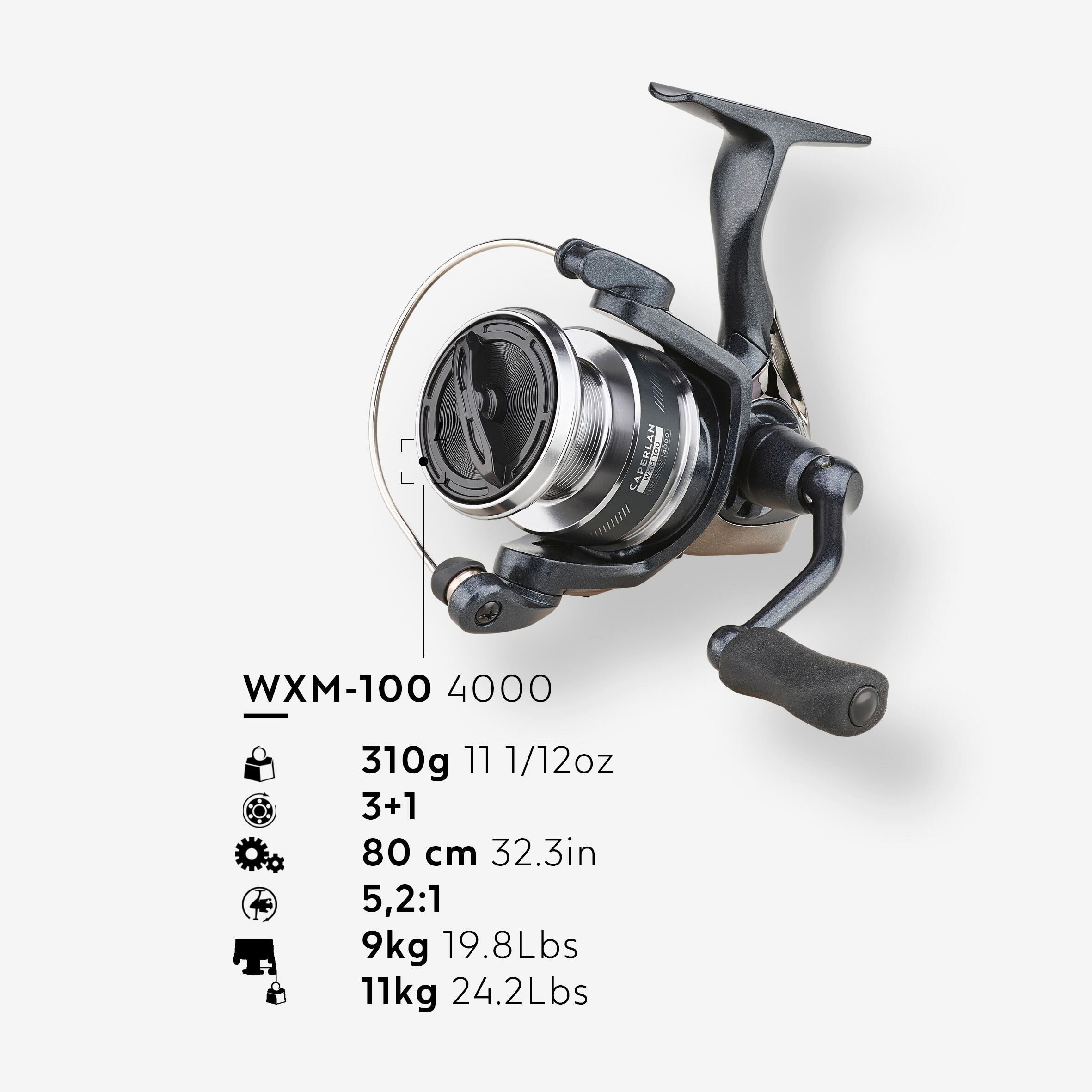 Moulinet pour pêche aux leurres - WXM 100 4000 - CAPERLAN