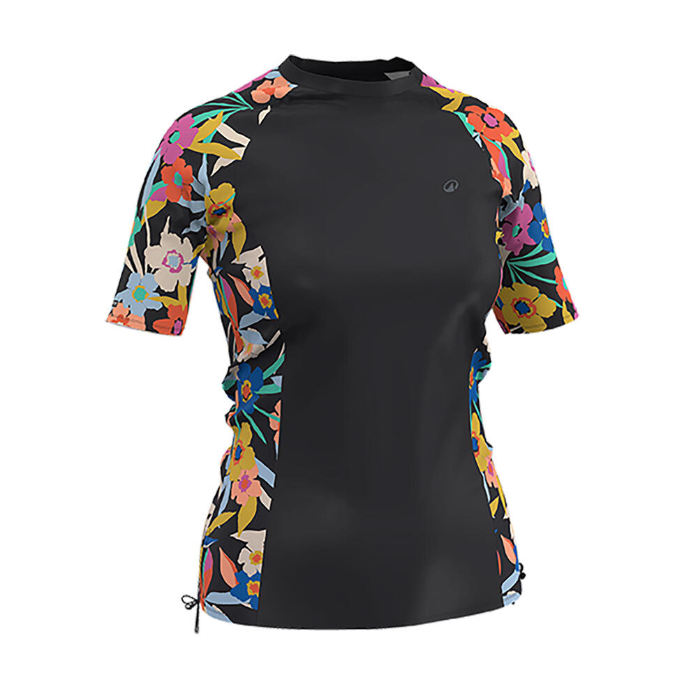 T-shirt anti uv surf manches courtes Femme - Kanika noir